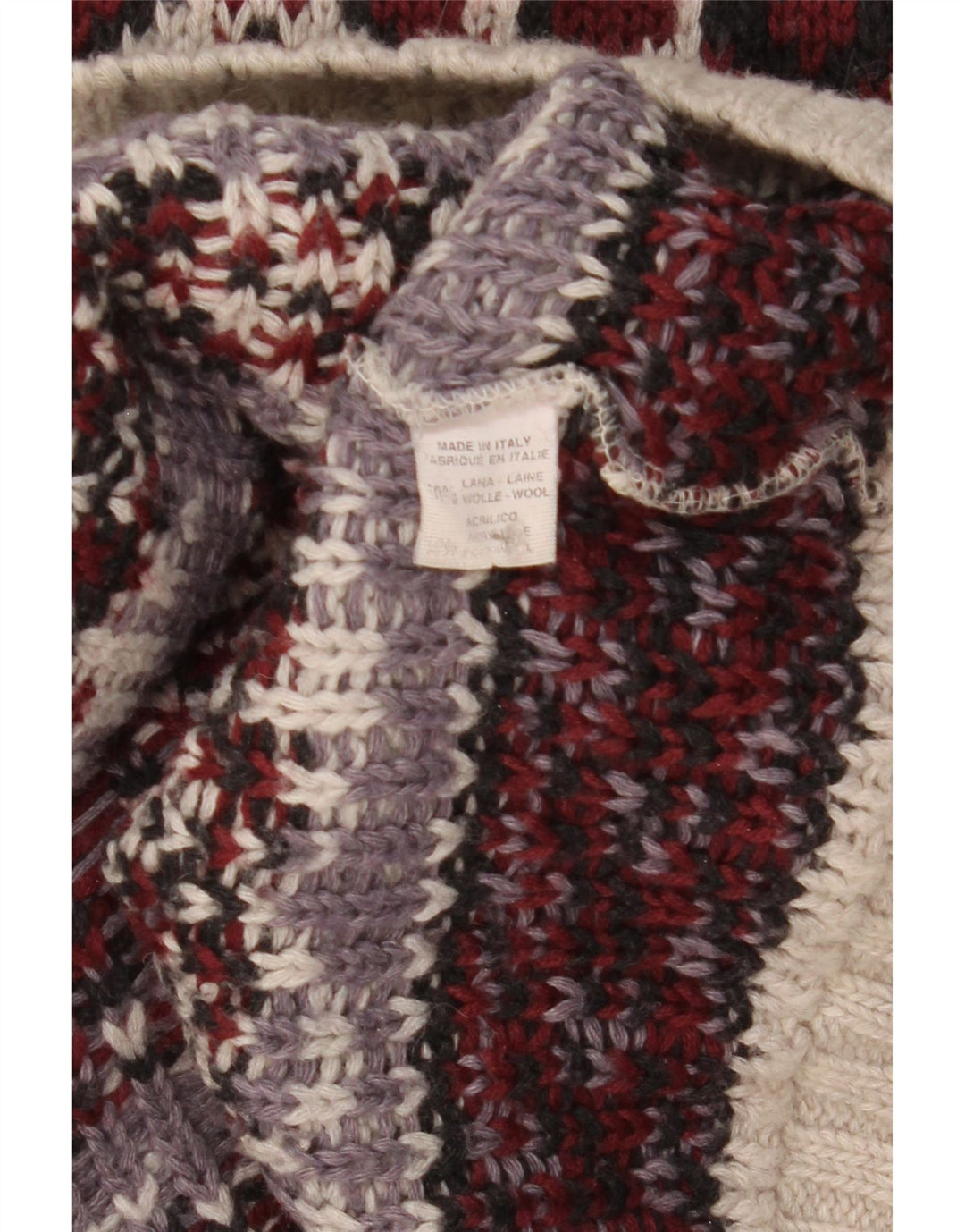 Vintage Herren-Pullover mit Rollkragen, mittelgroß, mehrfarbig, Fair-Isle-Wolle