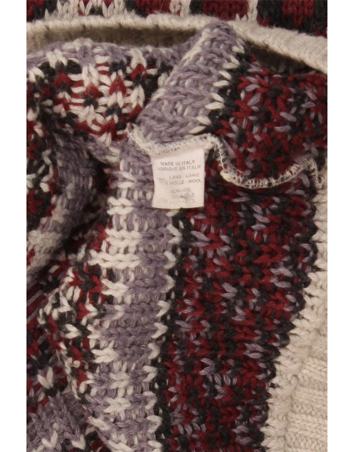 Vintage Herren-Pullover mit Rollkragen, mittelgroß, mehrfarbig, Fair-Isle-Wolle