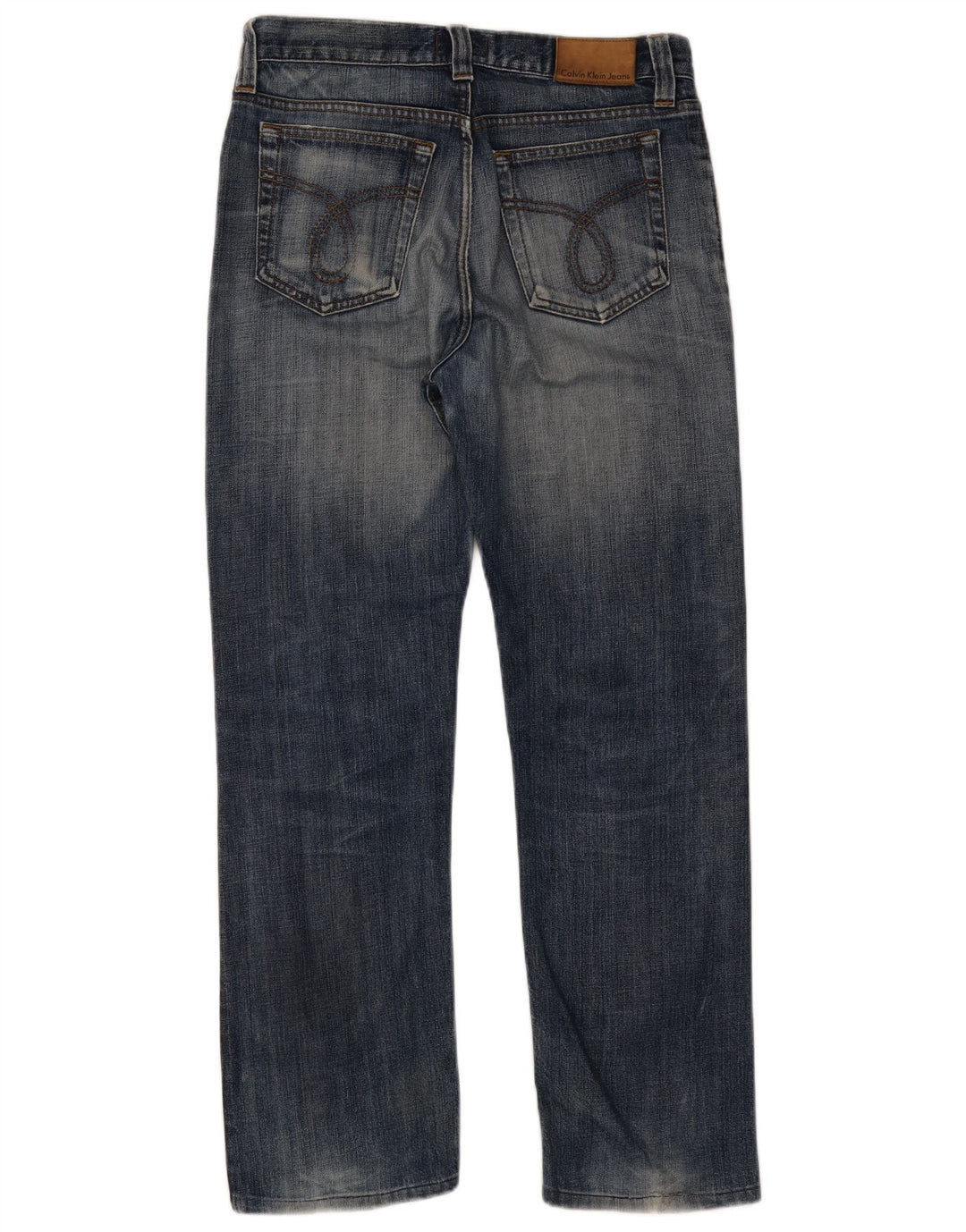 Calvin Klein Mens Distressed Cropped Jeans W30 L23 Blue
