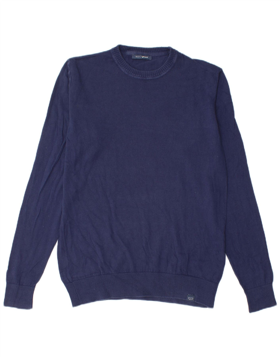 Maglione maglione girocollo da uomo Gas cotone medio blu navy