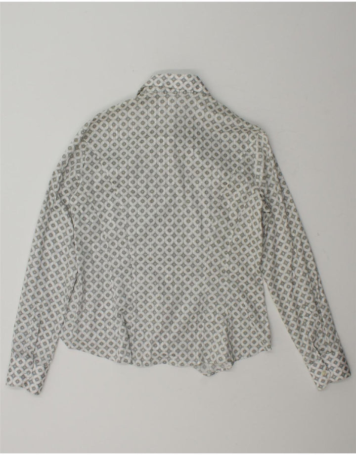 VINTAGE Womens Shirt IT 44 Medium Grey Geometric Vintage Vintage and Second-Hand Vintage from Messina Hembry 