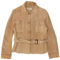 Vintage Womens Suede Jacket IT 48 XL Beige Leather