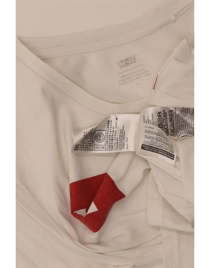 Levi's Womens Graphic T-Shirt Top UK 12 Medium White Cotton