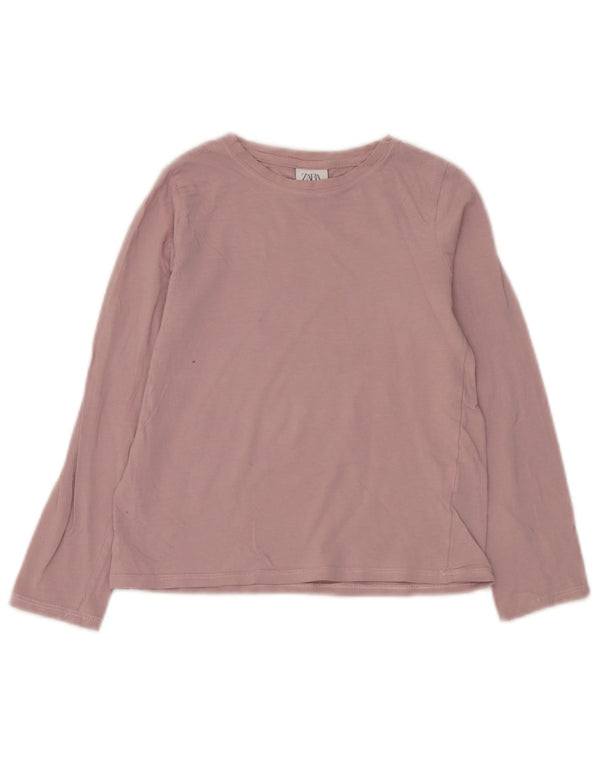 Top Zara Bambina Manica Lunga 8-9 Anni Cotone Rosa