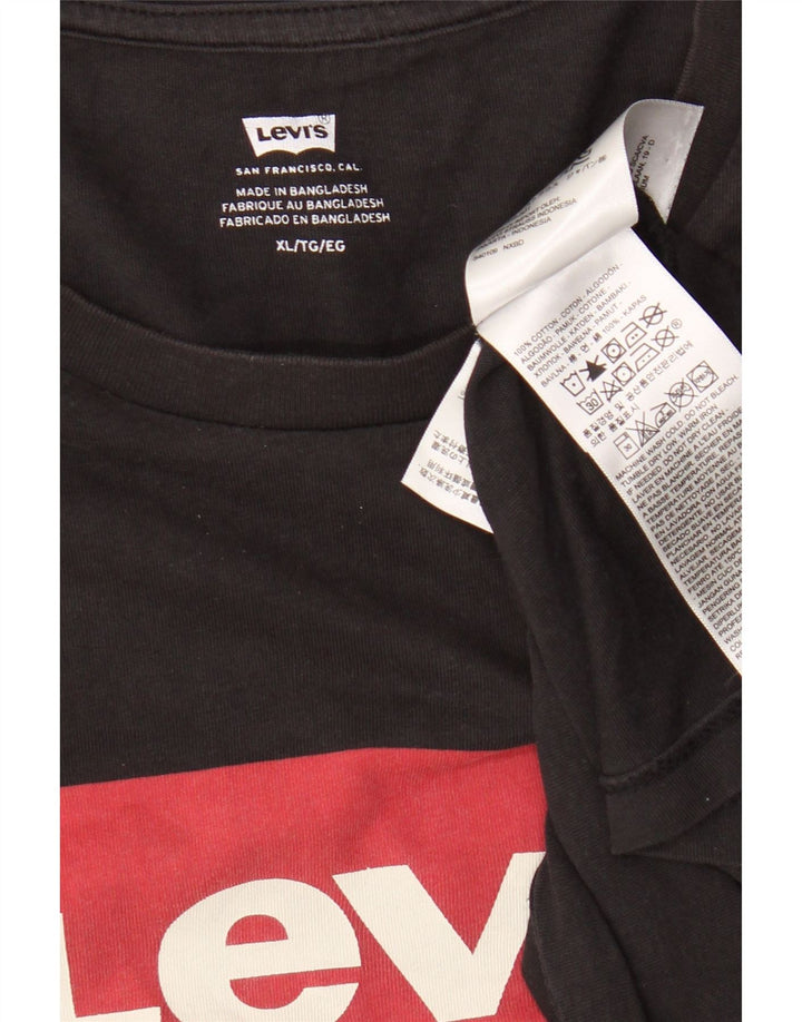 Levi's Herre grafisk T-shirt top XL sort bomuld