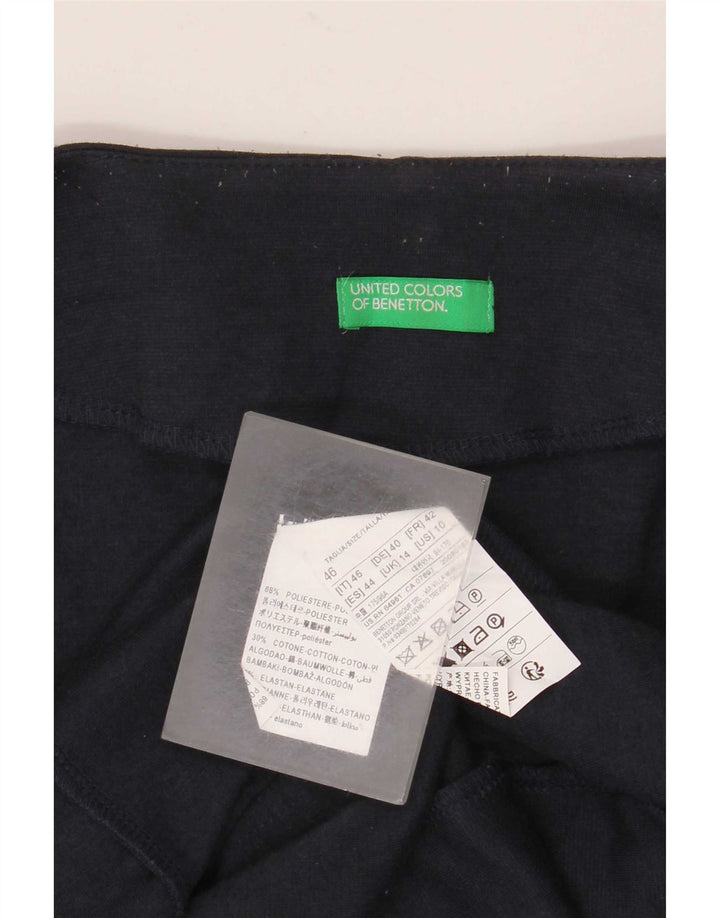 Benetton Womens Military 1 Button Blazer Jacket UK 14 Large Navy Blue