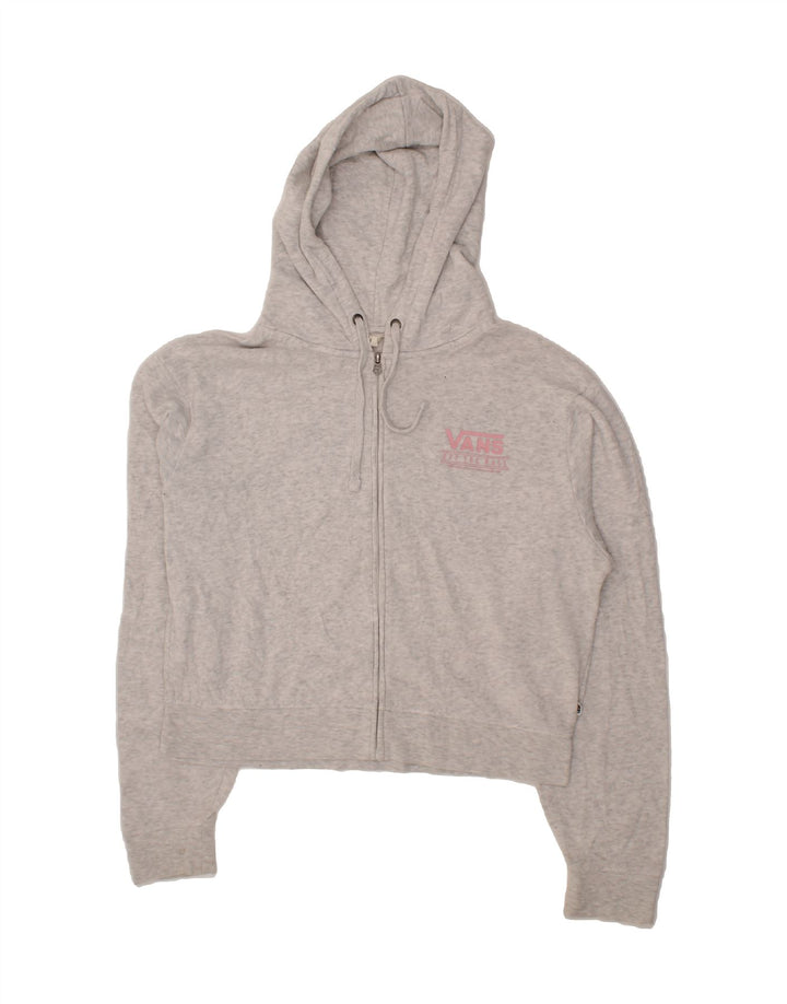 VANS Womens Graphic Zip Hoodie Sweater UK 18 XL Grey Cotton Vintage Vans and Second-Hand Vans from Messina Hembry 