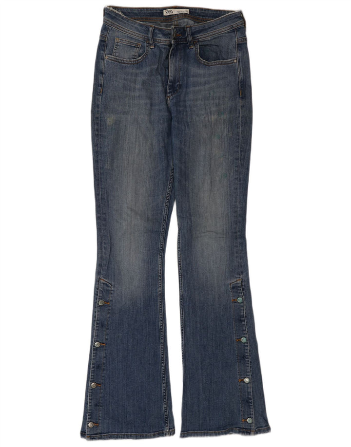Damskie jeansy rozkloszowane Zara EU 38 Small W28 L32 Niebieskie