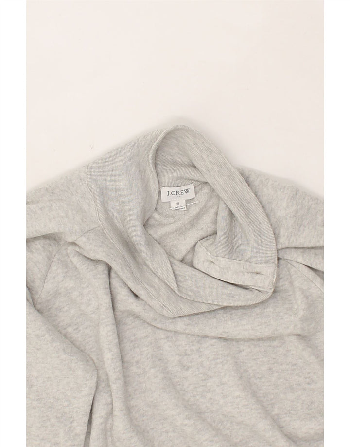 J. CREW Womens Oversized Button Neck Sweatshirt Jumper UK 10 Small Grey Vintage J. Crew and Second-Hand J. Crew from Messina Hembry 
