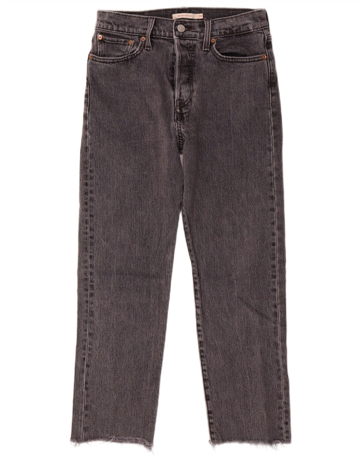 LEVI'S Womens Wedgie Straight Jeans W28 L25 Grey Cotton