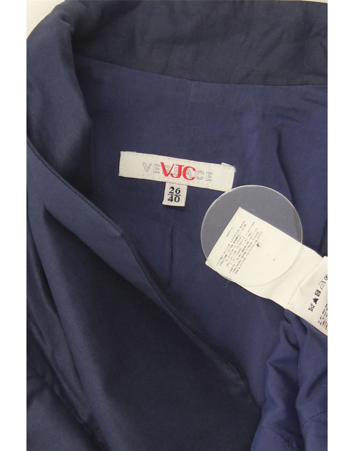 Versace Womens 1 Button Blazer Jacket IT 40 Small Navy Blue Cotton