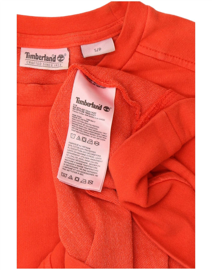 Timberland Herren Sweatshirt Pullover Small Orange Baumwolle