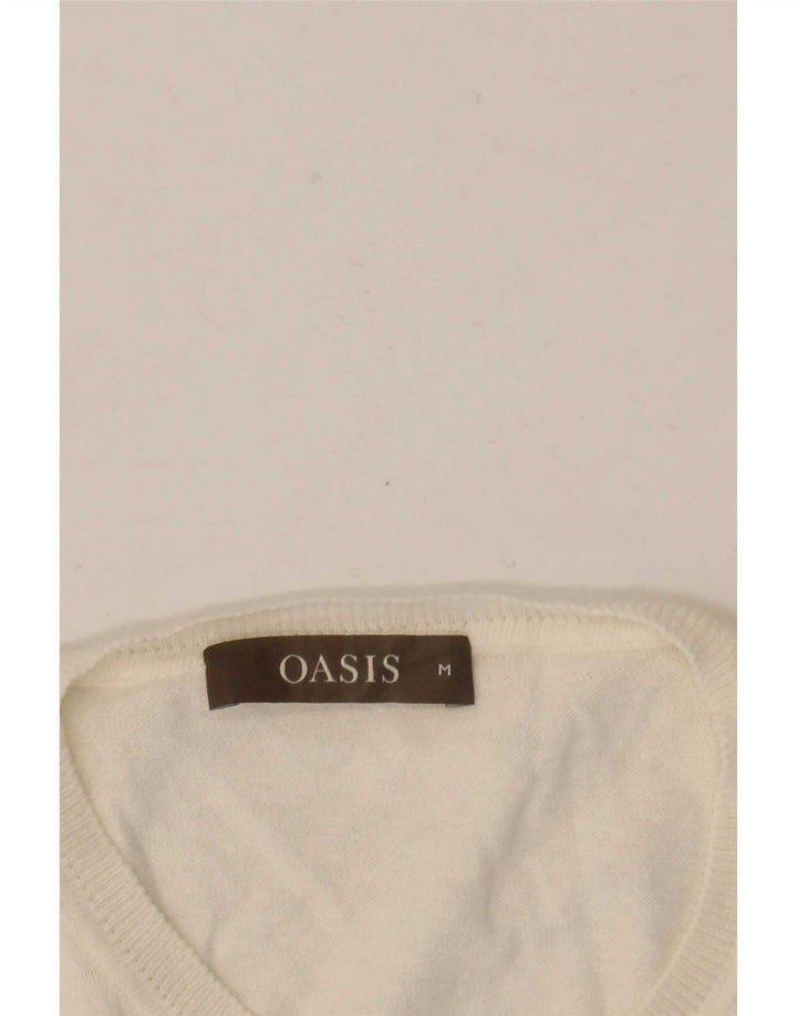 Oasis Womens Cardigan Sweater UK 12 Medium White