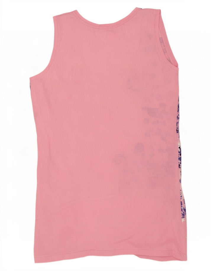 Hugo Boss Womens Vest Top UK 12 Medium Pink Floral