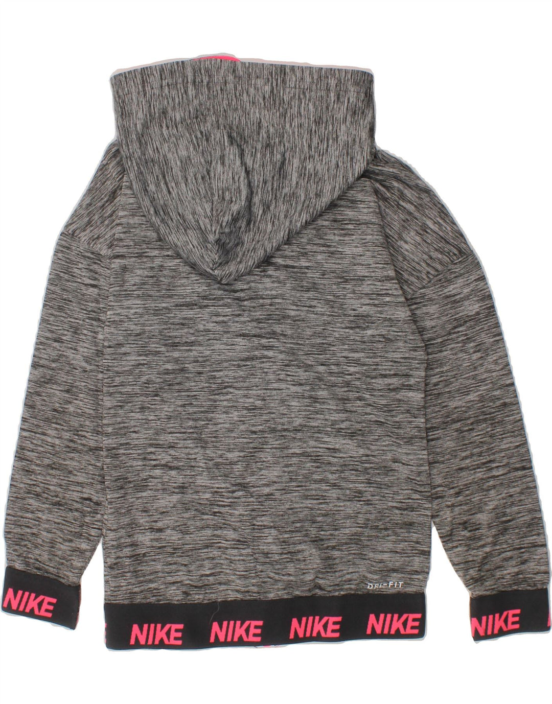 NIKE Girls Zip Hoodie Sweater 3-4 Years Grey Polyester Vintage Nike and Second-Hand Nike from Messina Hembry 