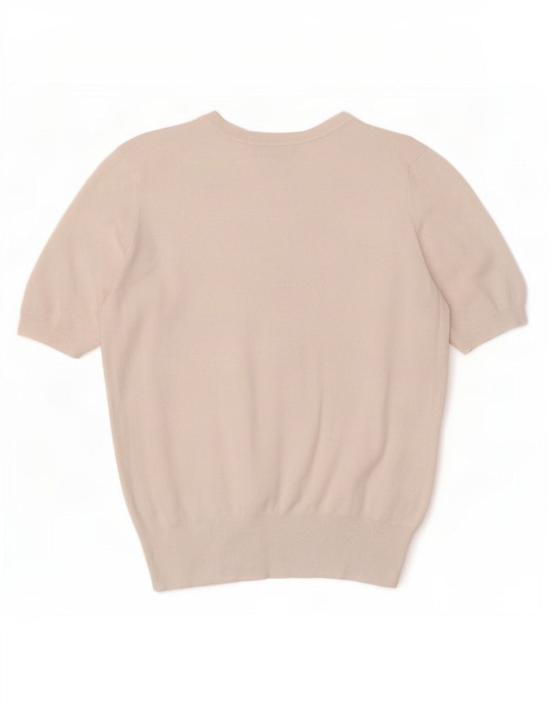 Zara blusa feminina manga curta top UK 12 médio branco