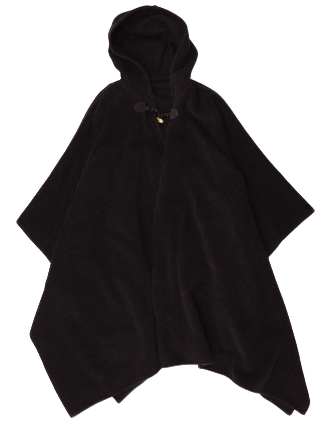 Vintage Womens Hooded Poncho Coat One Size Black