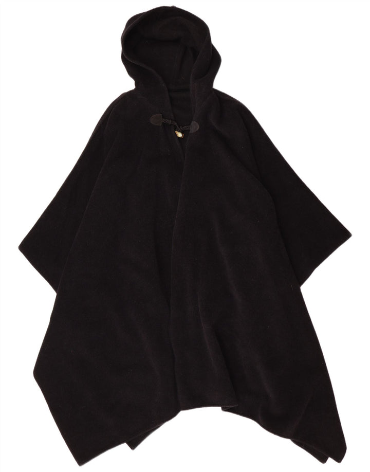 Vintage Womens Hooded Poncho Coat One Size Black