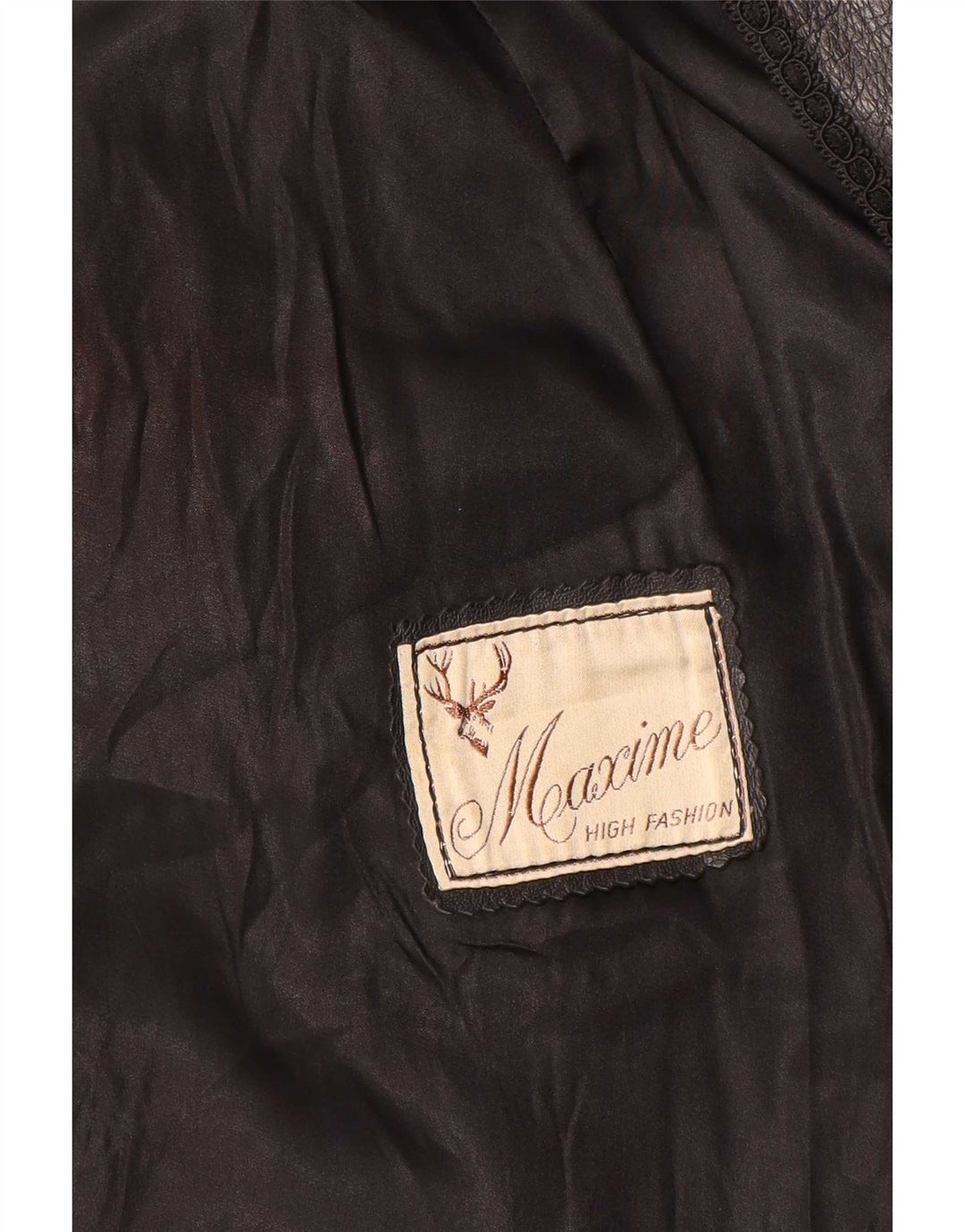 Jaqueta de couro feminina Maxime UK 14 médio preto