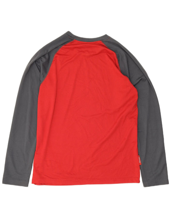 Camiseta IsoCool de manga larga para hombre de Mountain Warehouse con bloques de color rojo medio