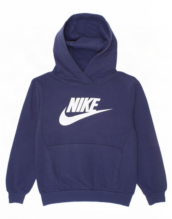 Chłopięcy sweter z kapturem Nike z grafiką, 5-6 lat, średni granatowy, bawełniany