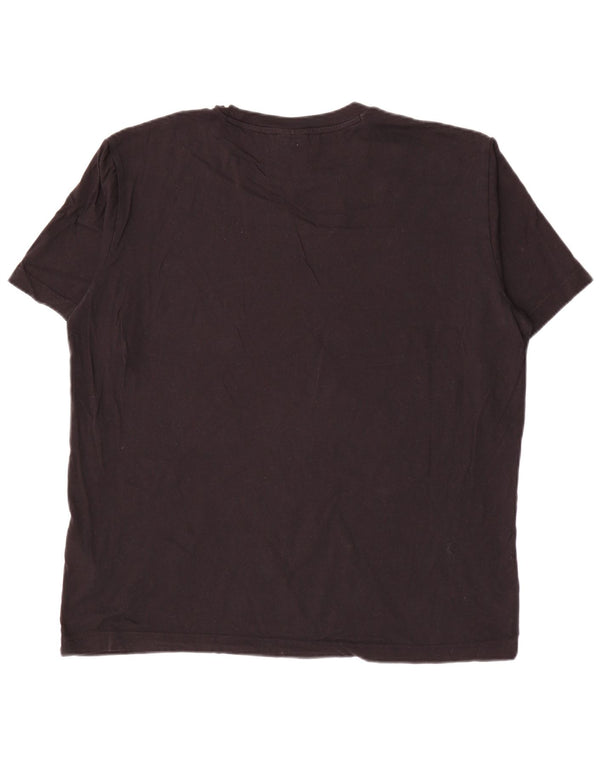 Champion Mens Graphic T-Shirt Top Large Black Cotton