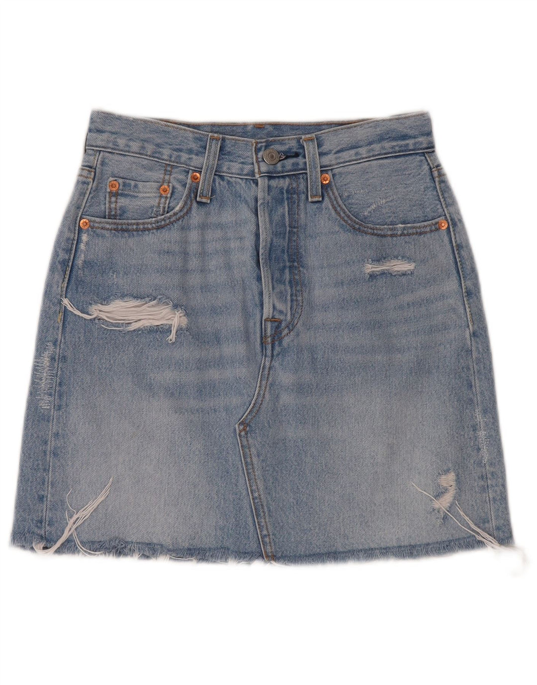 LEVI'S Distressed denimnederdel til kvinder W25 XS Blå bomuld