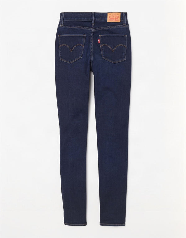 Levi's Womens 721 High Rise Skinny Jeans W25 L30 Navy Blue Cotton
