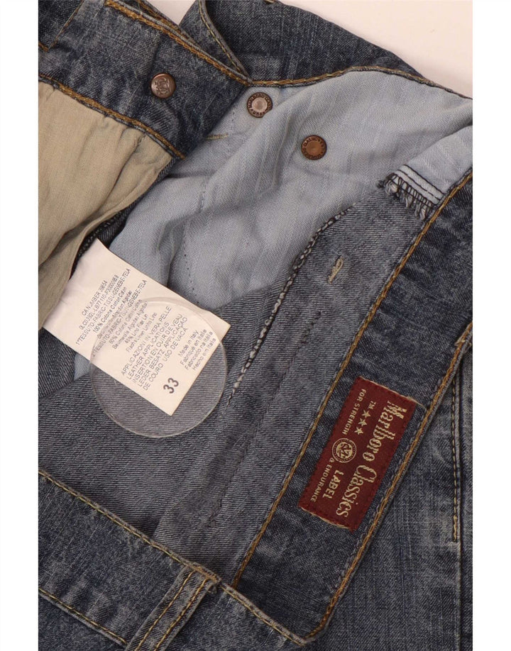 Marlboro Classics Mens Straight Jeans W33 L32 Blue Cotton
