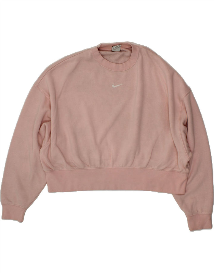 NIKE Womens Oversized Sweatshirt Jumper UK 10 Small Pink Cotton Vintage Nike and Second-Hand Nike from Messina Hembry 