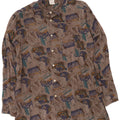 Vintage Mens Abstract Pattern Shirt Size 41/42 Large Grey Viscose