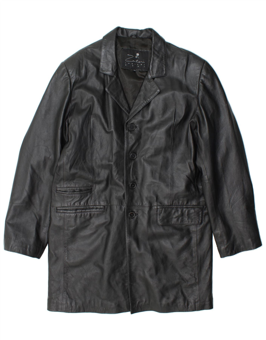 VINTAGE Mens Leather Jacket UK 44 2XL Black Leather Vintage Vintage and Second-Hand Vintage from Messina Hembry 