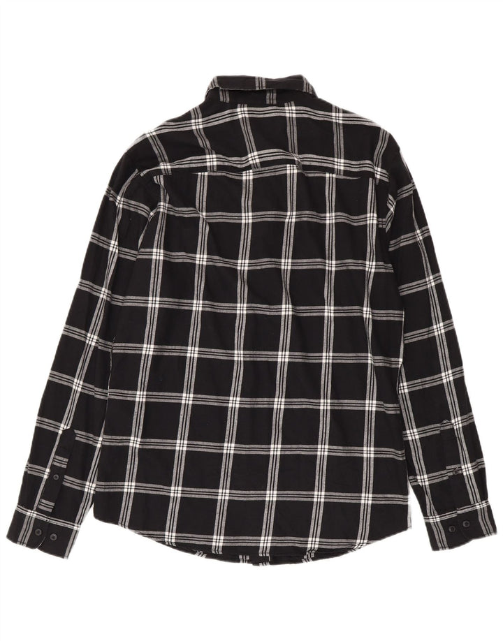 Męska koszula flanelowa Jack & Jones, duża, czarna, bawełniana w kratę