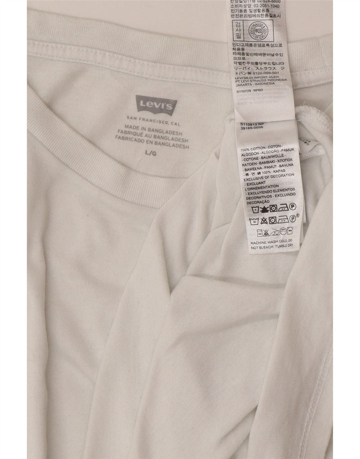 Levi's Womens T-Shirt Top UK 16 Large White Cotton