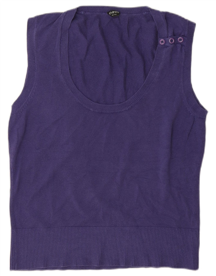 Canotta da donna Oasis UK 16 grande cotone blu navy