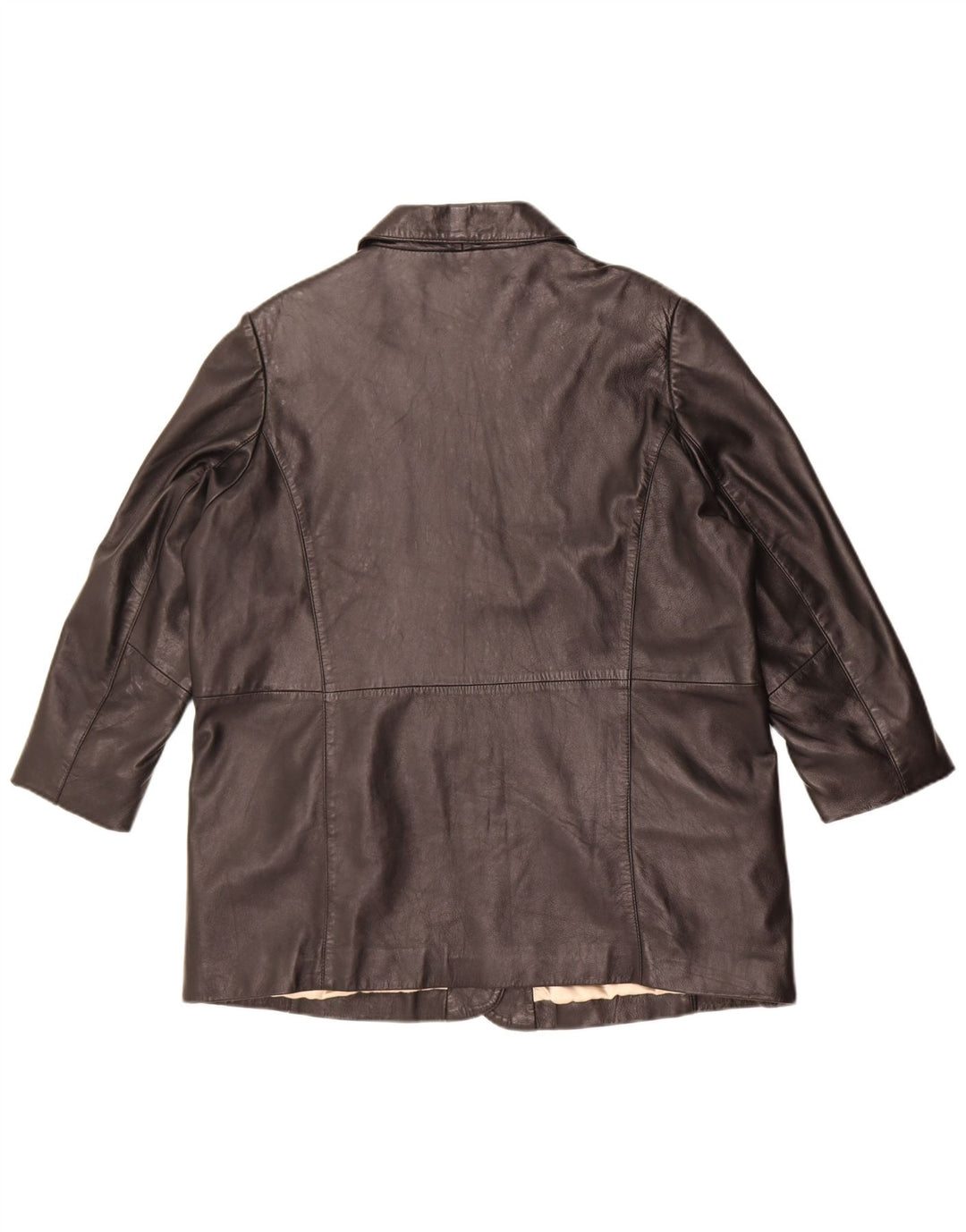 Jachetă de piele supradimensionată pentru femei Essence UK 18/20 XL din piele neagră