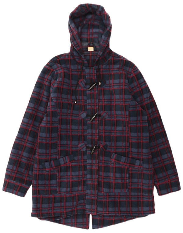Cotton Traders Womens Hooded Parka Jacket UK 16 Large Navy Blue Check