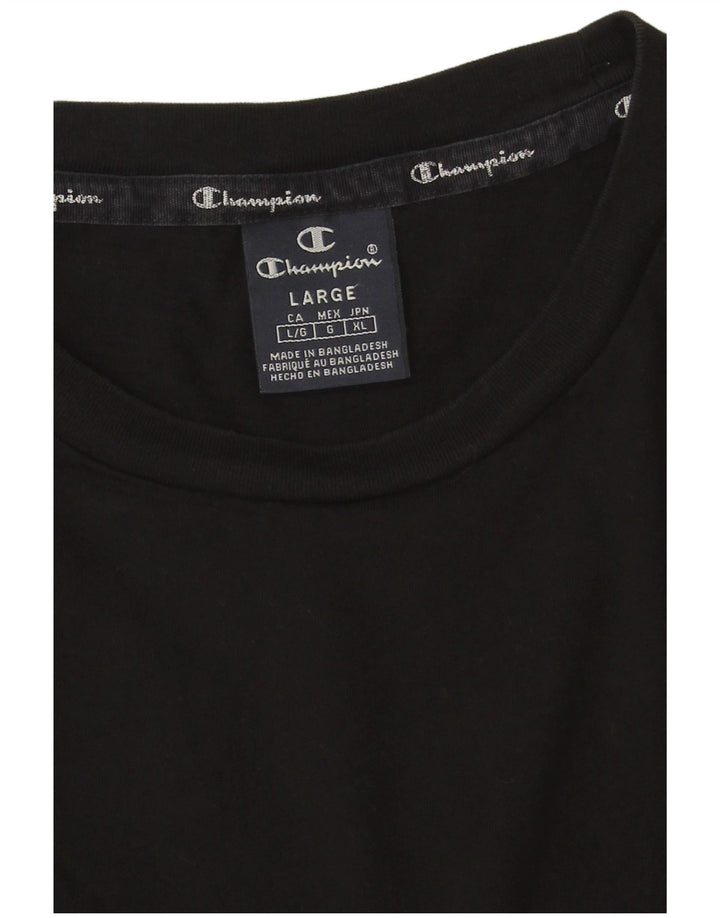 Champion Mens T-Shirt Top Large Black