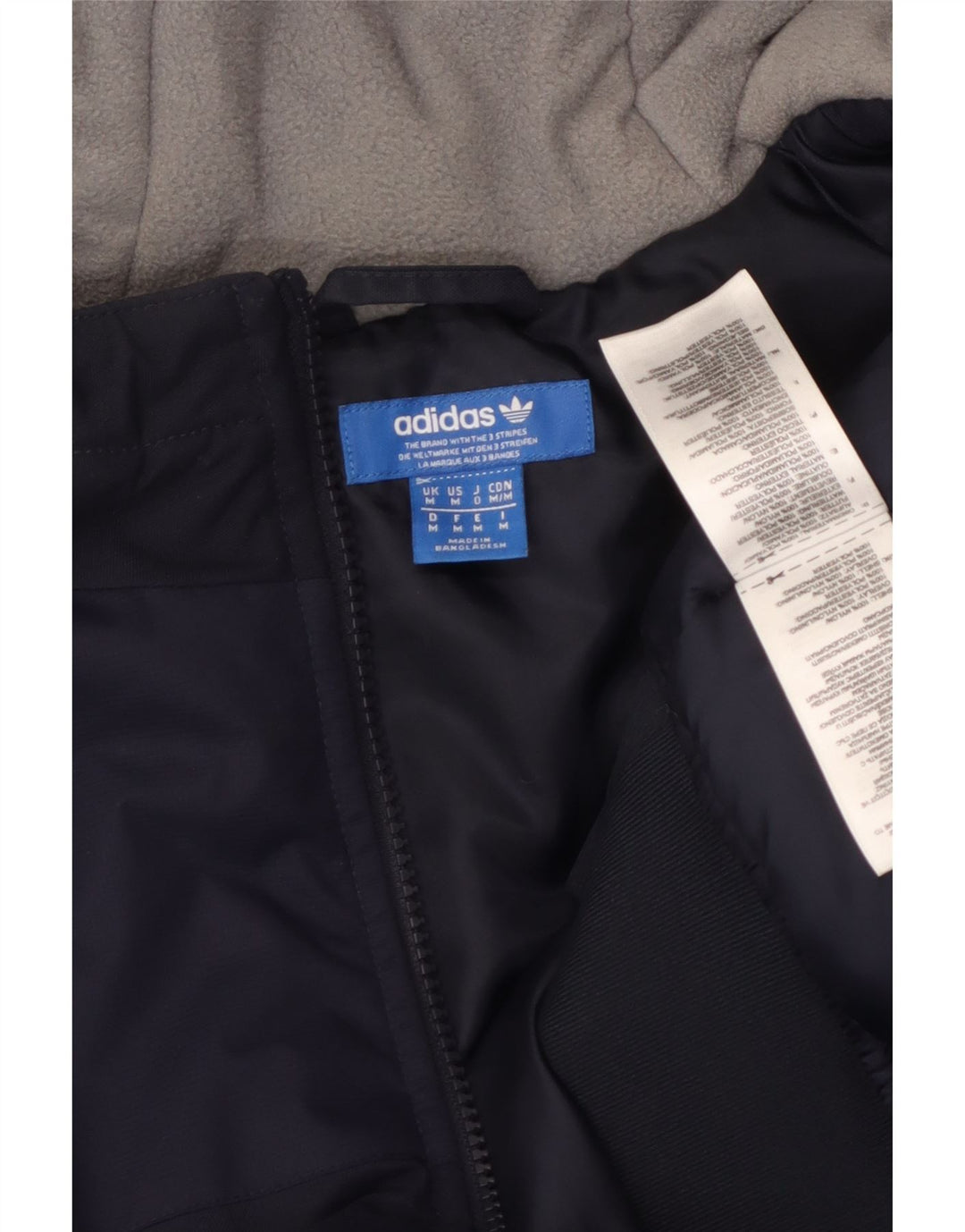 Giacca a vento con cappuccio da uomo Adidas UK 38 medio poliestere blu navy