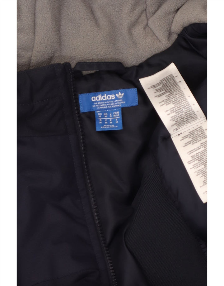 Giacca a vento con cappuccio da uomo Adidas UK 38 medio poliestere blu navy
