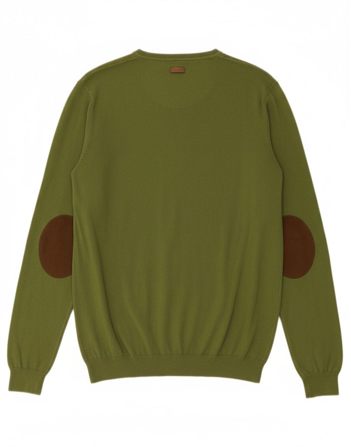 MASSIMO DUTTI Boys V-Neck Jumper Sweater 15-16 Years Green Cotton Vintage Massimo Dutti and Second-Hand Massimo Dutti from Messina Hembry 