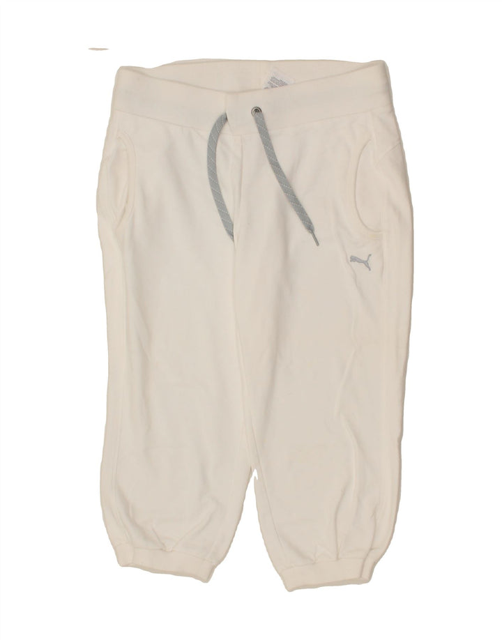 PUMA Womens Bermuda Sport Shorts UK 12 Medium White Cotton Vintage Puma and Second-Hand Puma from Messina Hembry 
