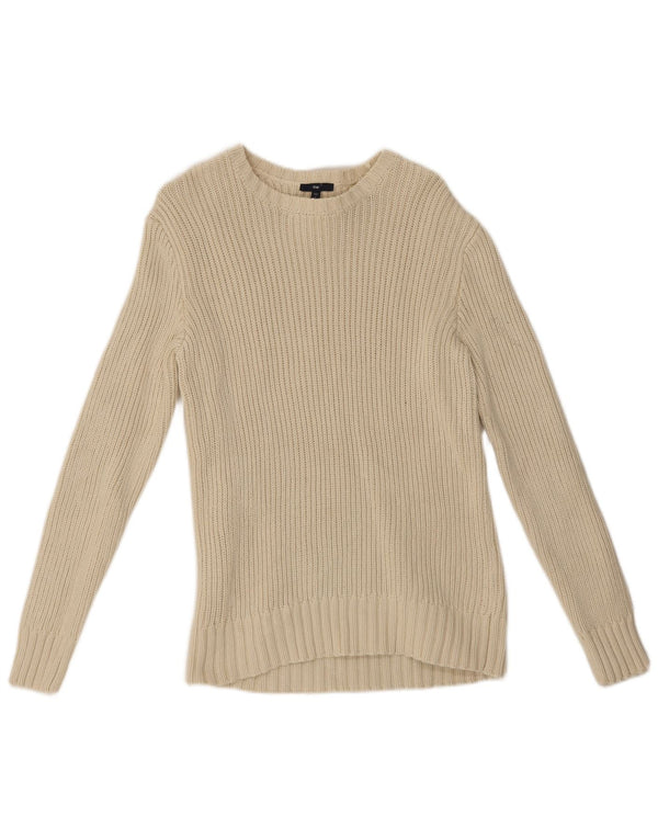 Gap Dame Boat Neck Jumper Sweater UK 14 Medium Off White Bomuld