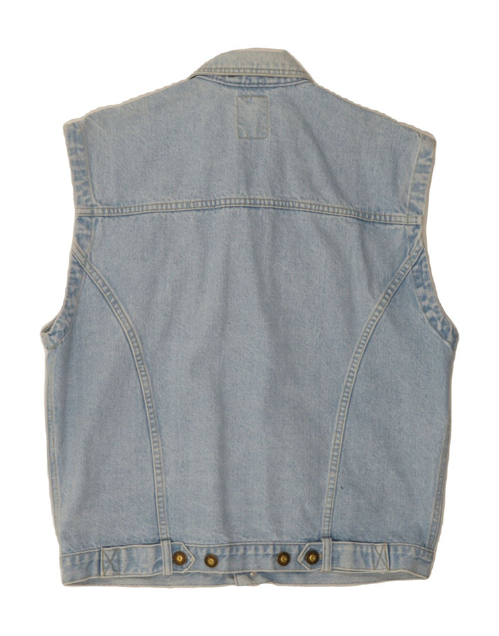 VINTAGE Mens Denim Gilet UK 38 Medium Blue Cotton Vintage Vintage and Second-Hand Vintage from Messina Hembry 