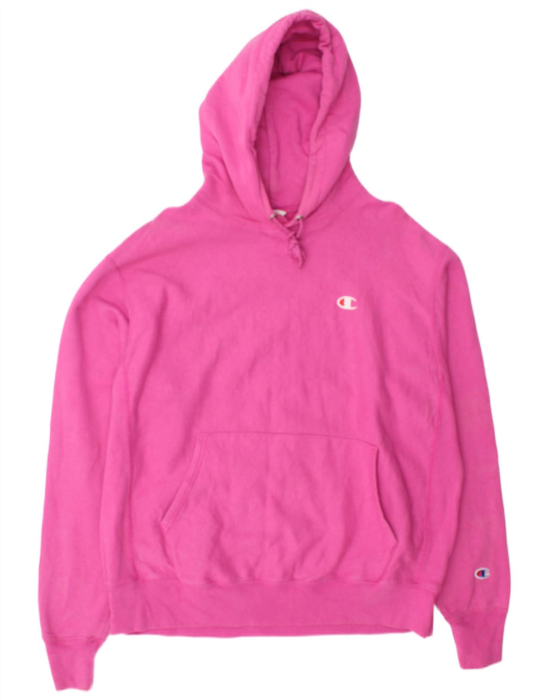 Champion Mens Hoodie Jumper Large Pink Cotton