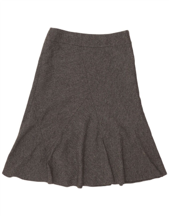 Marks & Spencer Womens A-Line Skirt UK 12 Medium W32 Grey Flecked New Wool
