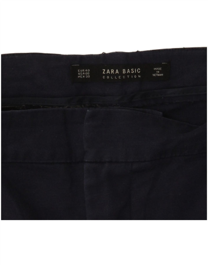 Zara Womens Slim Chino Trousers EU 40 Medium W30 L26 Navy Blue