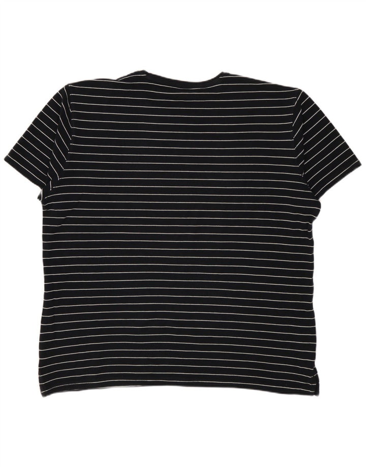 MASSIMO DUTTI Mens T-Shirt Top XL Black Striped