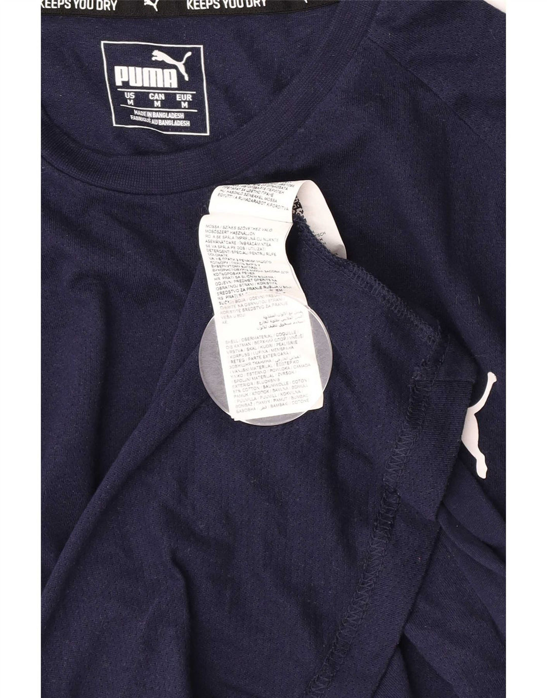 T-shirt da uomo Puma Top in cotone blu navy medio