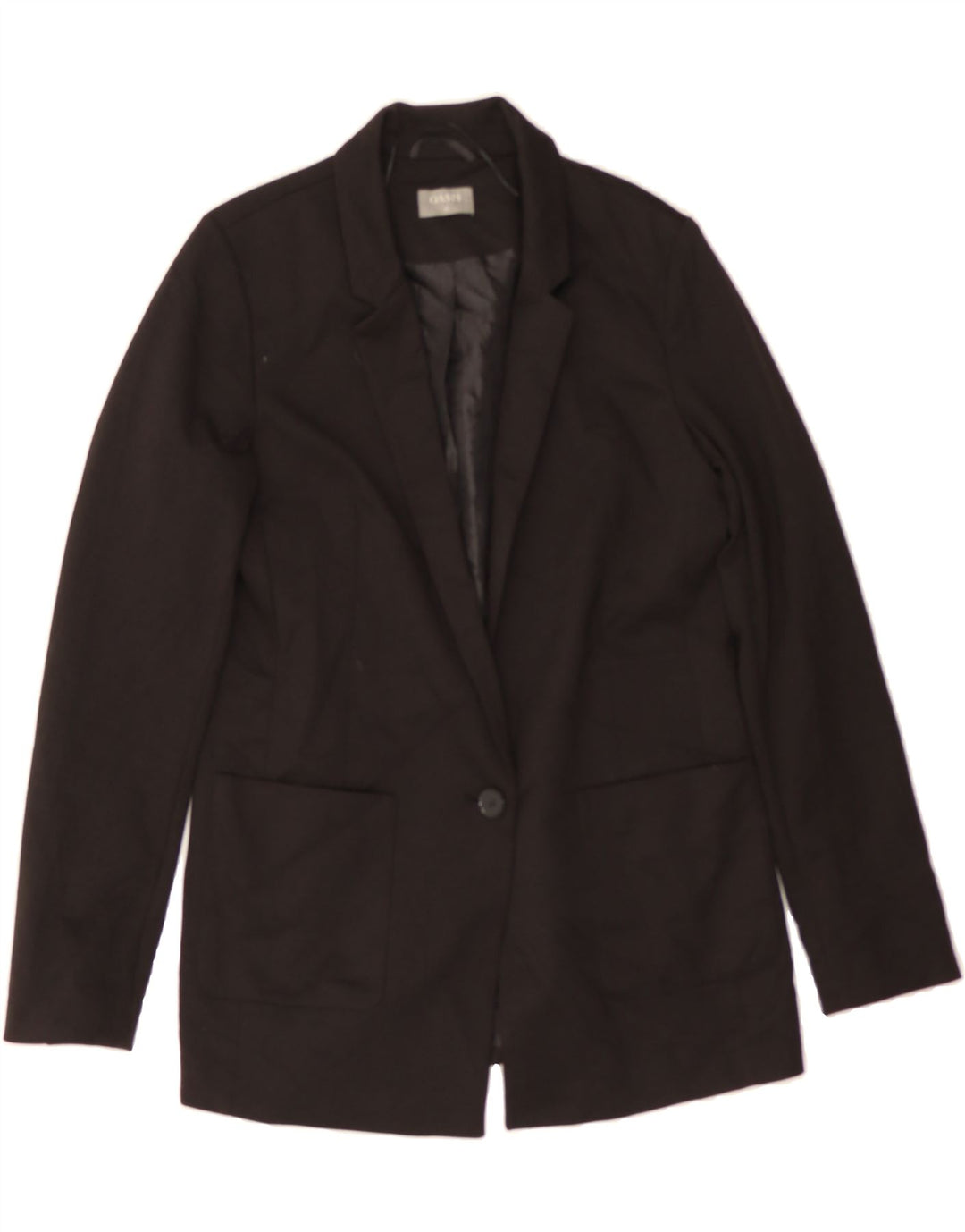OASIS Womens 1 Button Blazer Jacket UK 12 Medium Black Polyester Vintage Oasis and Second-Hand Oasis from Messina Hembry 
